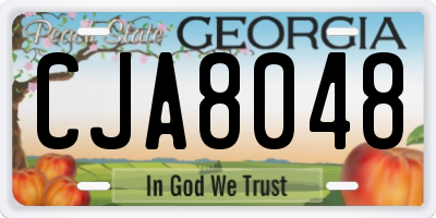 GA license plate CJA8048