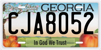 GA license plate CJA8052