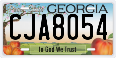 GA license plate CJA8054
