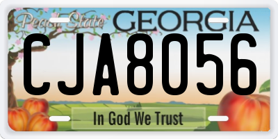 GA license plate CJA8056