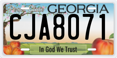 GA license plate CJA8071