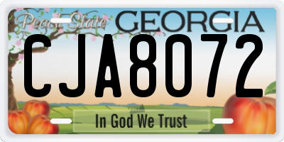 GA license plate CJA8072