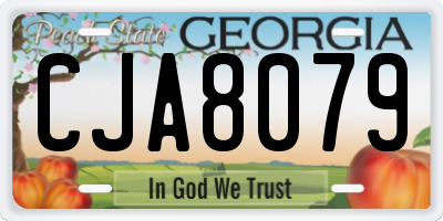 GA license plate CJA8079