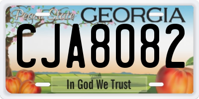 GA license plate CJA8082
