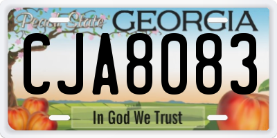 GA license plate CJA8083