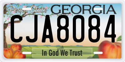 GA license plate CJA8084