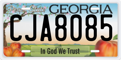 GA license plate CJA8085