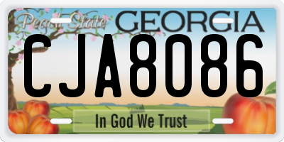 GA license plate CJA8086