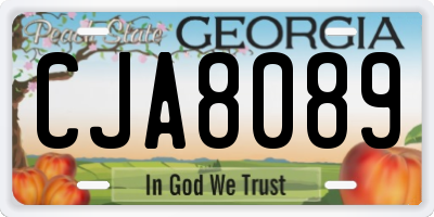 GA license plate CJA8089