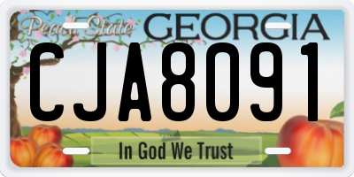 GA license plate CJA8091