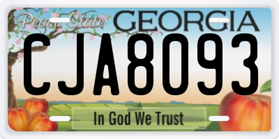 GA license plate CJA8093