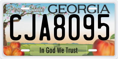 GA license plate CJA8095