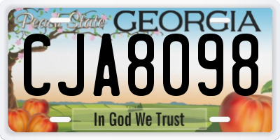 GA license plate CJA8098