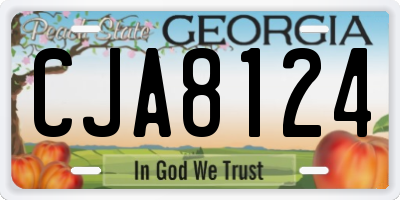 GA license plate CJA8124