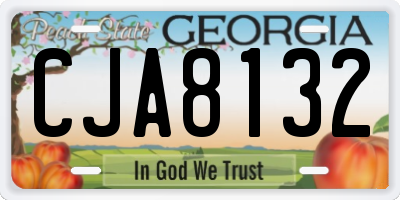GA license plate CJA8132