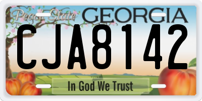 GA license plate CJA8142
