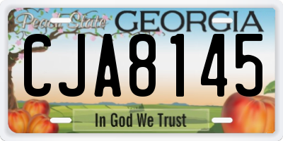 GA license plate CJA8145