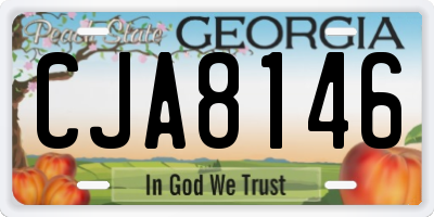 GA license plate CJA8146
