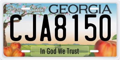 GA license plate CJA8150