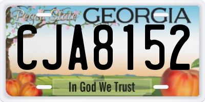 GA license plate CJA8152