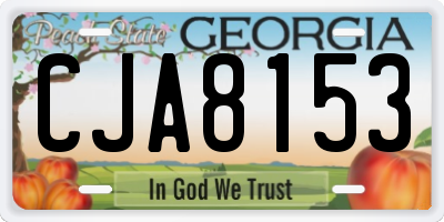 GA license plate CJA8153
