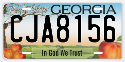 GA license plate CJA8156
