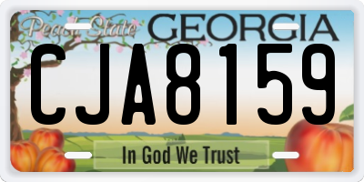 GA license plate CJA8159