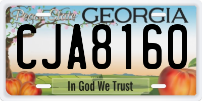 GA license plate CJA8160