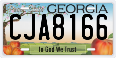 GA license plate CJA8166