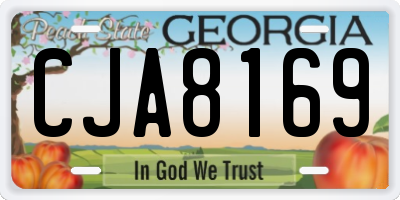 GA license plate CJA8169