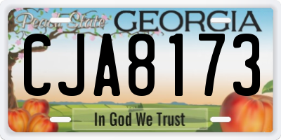 GA license plate CJA8173