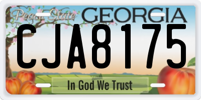 GA license plate CJA8175