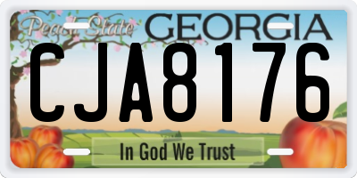 GA license plate CJA8176