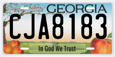 GA license plate CJA8183