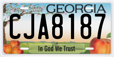 GA license plate CJA8187