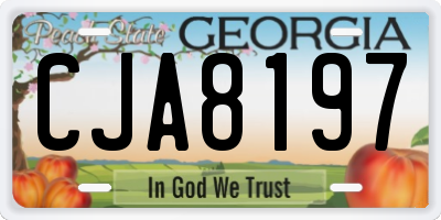 GA license plate CJA8197