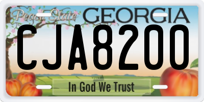 GA license plate CJA8200