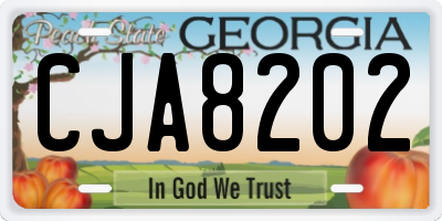 GA license plate CJA8202