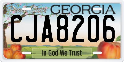 GA license plate CJA8206