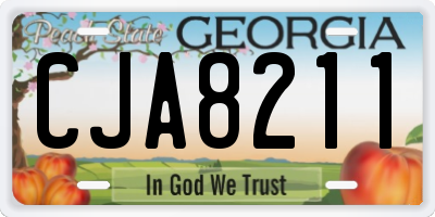 GA license plate CJA8211