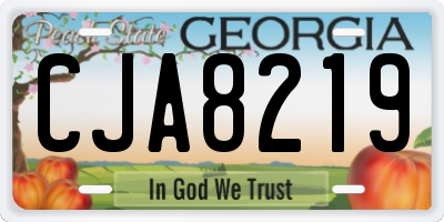GA license plate CJA8219