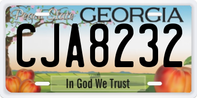 GA license plate CJA8232