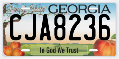 GA license plate CJA8236