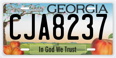 GA license plate CJA8237