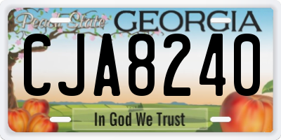 GA license plate CJA8240