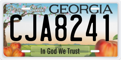 GA license plate CJA8241