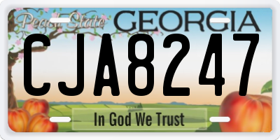 GA license plate CJA8247