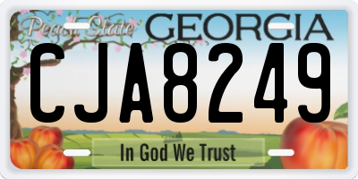 GA license plate CJA8249