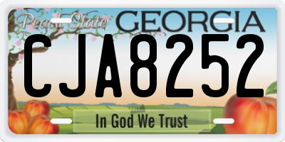 GA license plate CJA8252