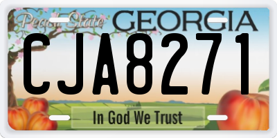 GA license plate CJA8271
